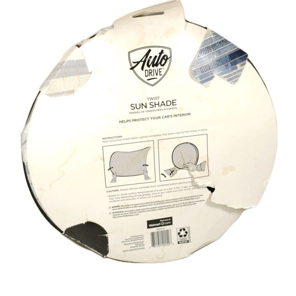Auto Drive Winshield Car Sunshade Round Polygon Dual Bubble Fold Foldable UV - Picture 2 of 2